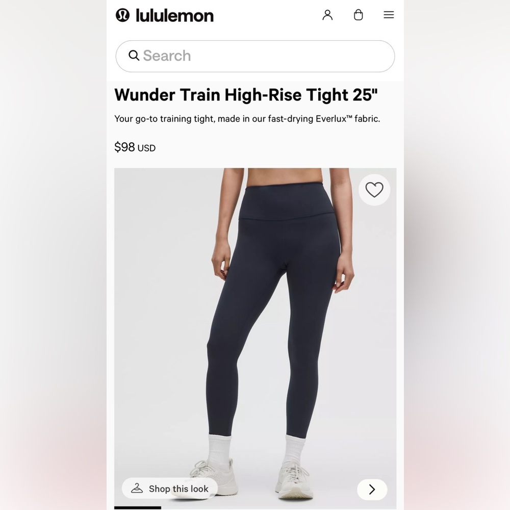 lululemon athletica Wunder Train High-Rise Tight in True Navy 25” size 10